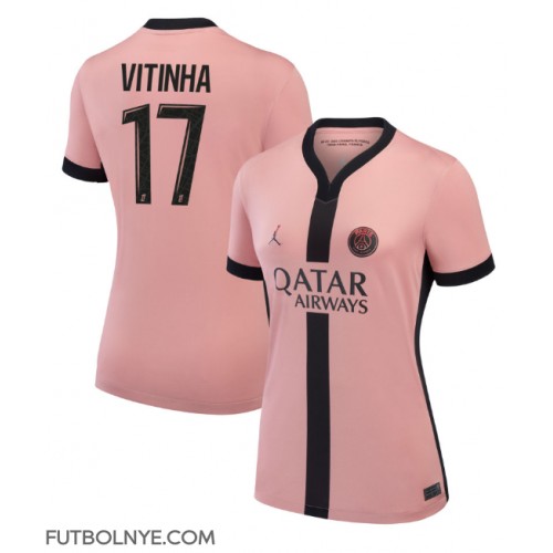 Camiseta Paris Saint-Germain Vitinha #17 Tercera Equipación para mujer 2024-25 manga corta